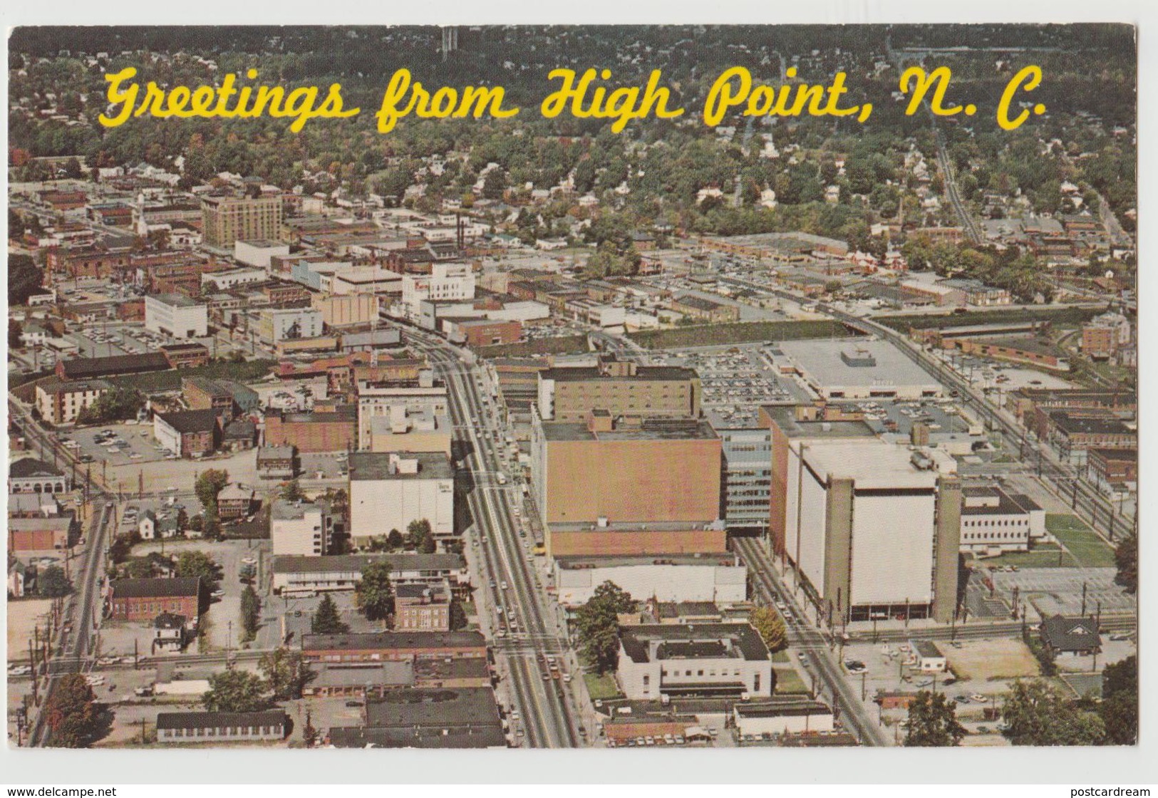 High Point NC North Carolina 1969 Aerial View Postcard - High Point