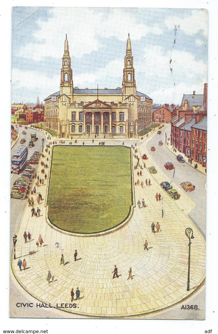 CPA CIVIC HALL, LEEDS, D'APRES UNE ILLUSTRATION, ANGLETERRE - Leeds