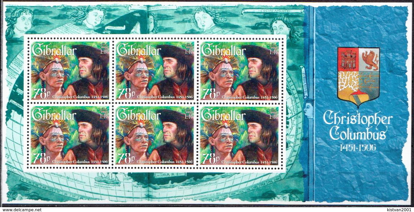 Gibraltar MNH Set Of 4 Sheetlets - Christopher Columbus