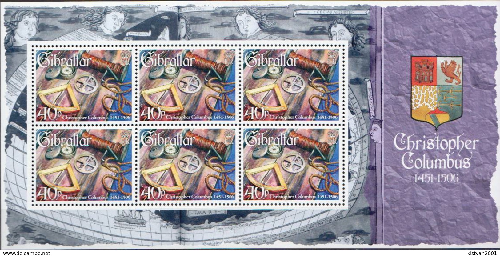 Gibraltar MNH Set Of 4 Sheetlets - Christoph Kolumbus