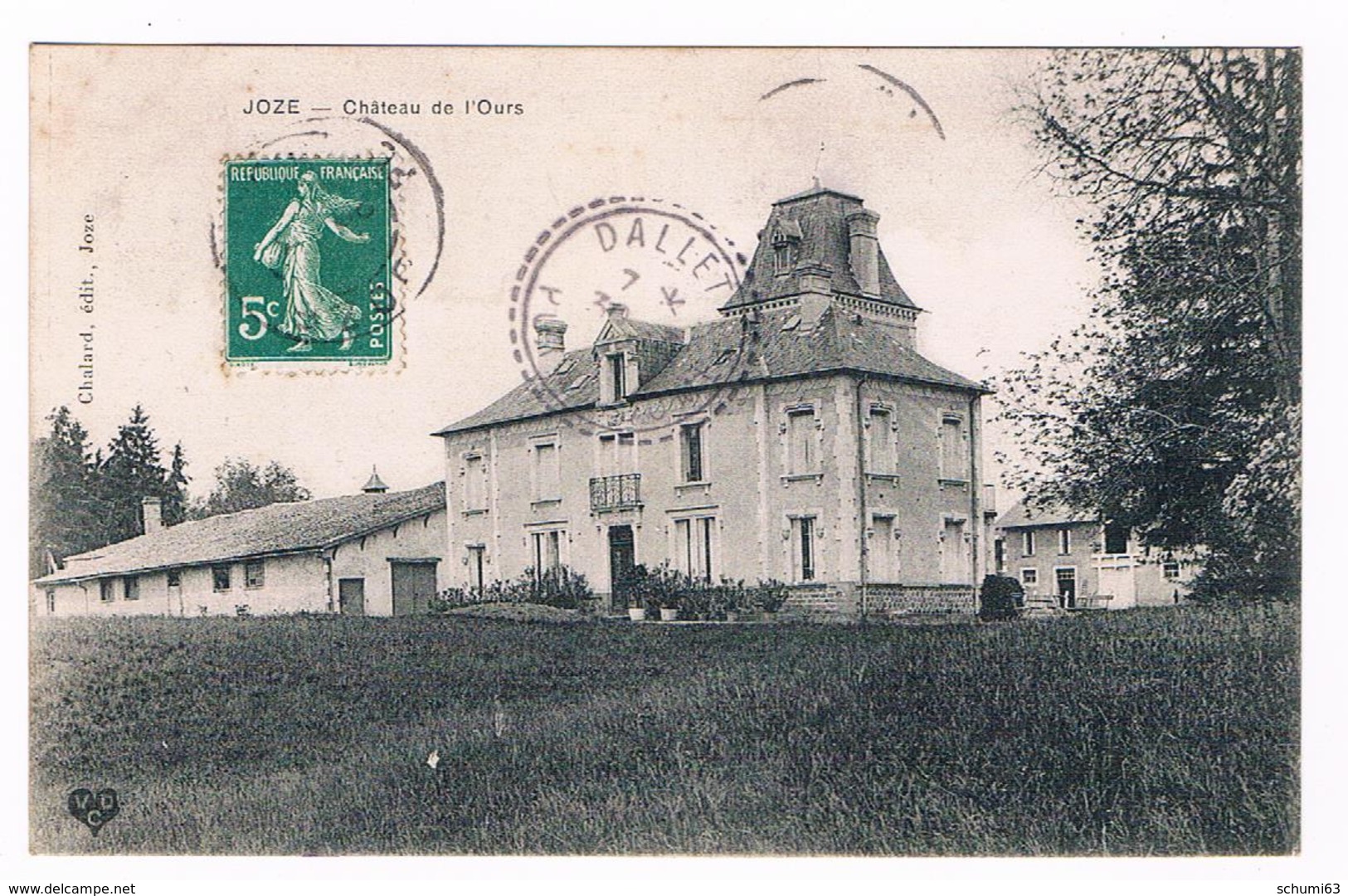 D 63  - JOZE -  CHATEAU    De L 'OURS   - 6091   MZL - Autres & Non Classés