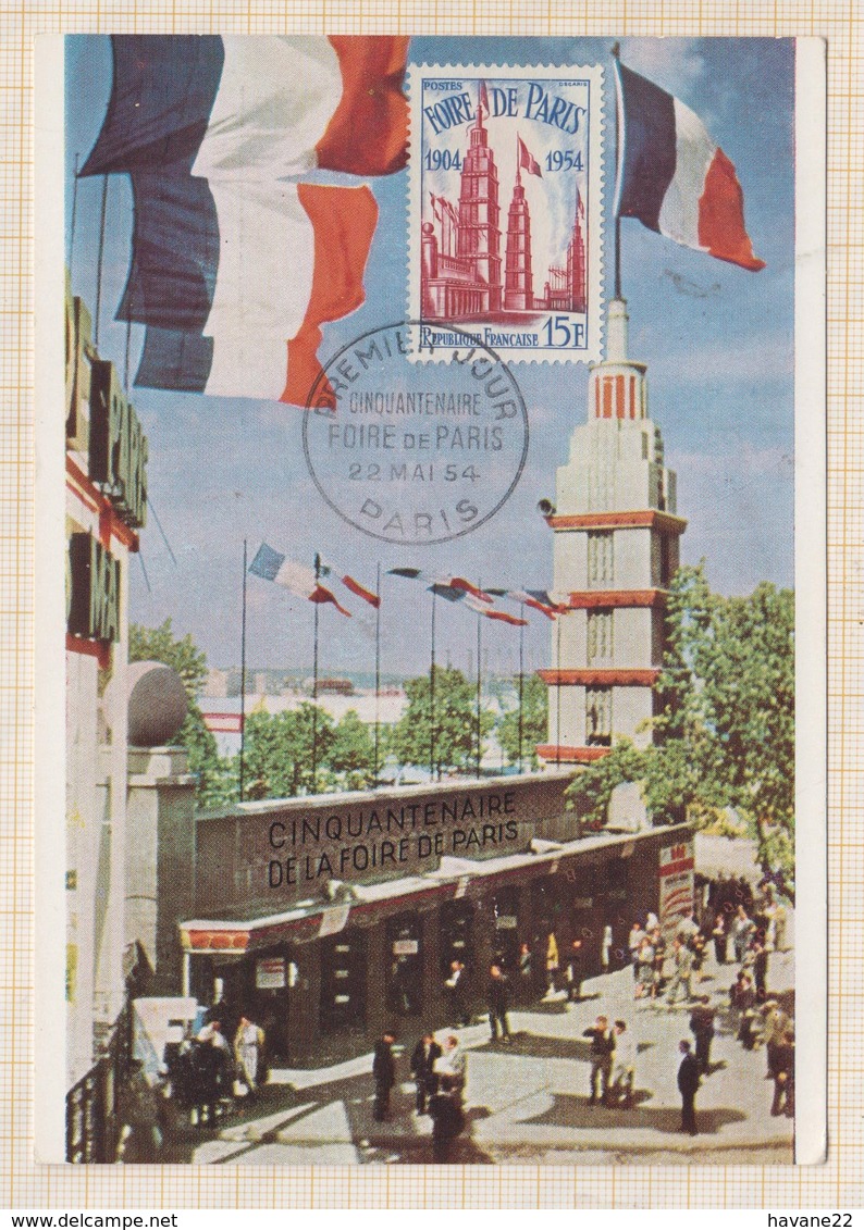 9/86 Premier Jour Carte Maximum FOIRE DE PARIS 1954 - 1950-1959