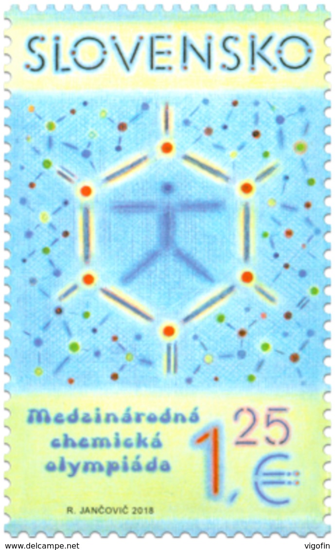 SK 2018-664 The 50th Year Of The International Chemistry Olympiad   SLOVAKIA, 1 X 1V, MNH - Chemistry