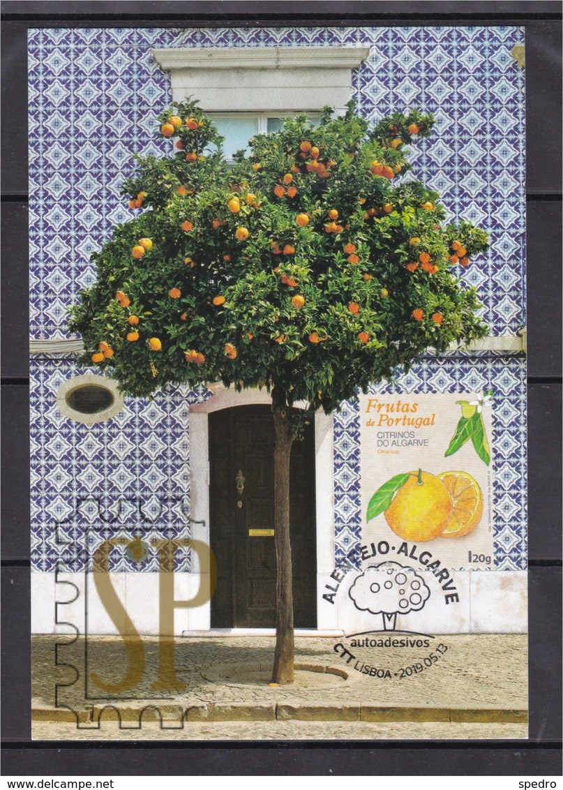 Portugal 2019 Algarve Alentejo Lisboa EUROMED Postal Máximo Laranja Naranja Orange Tree Fruit Maximum Maxi Maxicard - Frutas