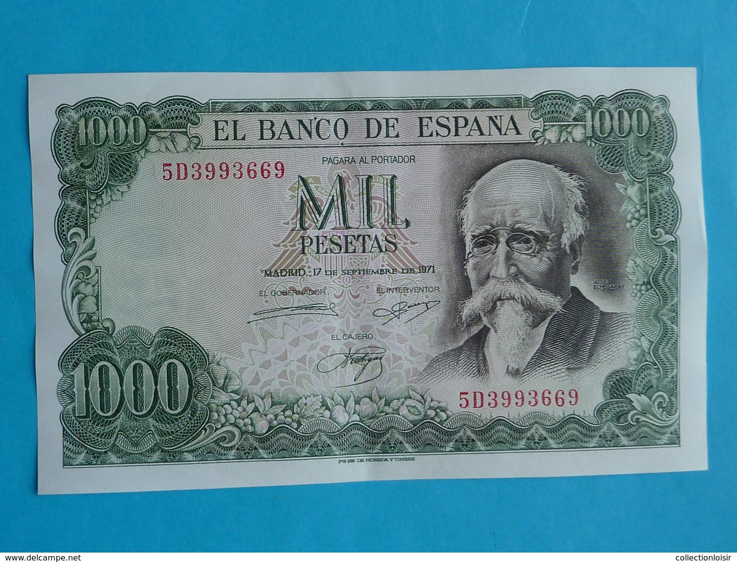 1.000  PESETAS 17 SEPTEMBRE 1971 -  5 D 3993669 - 1000 Pesetas