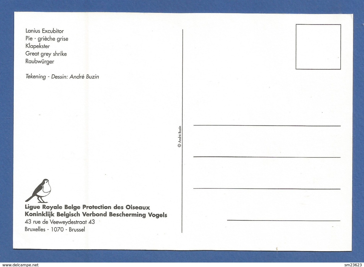 Belgien 1998  Mi.Nr. 2827 , Raubwürger / Lanius Excubitor - Maximum Card - Stempel Bruxelles 04.07.1998 - 1991-2000