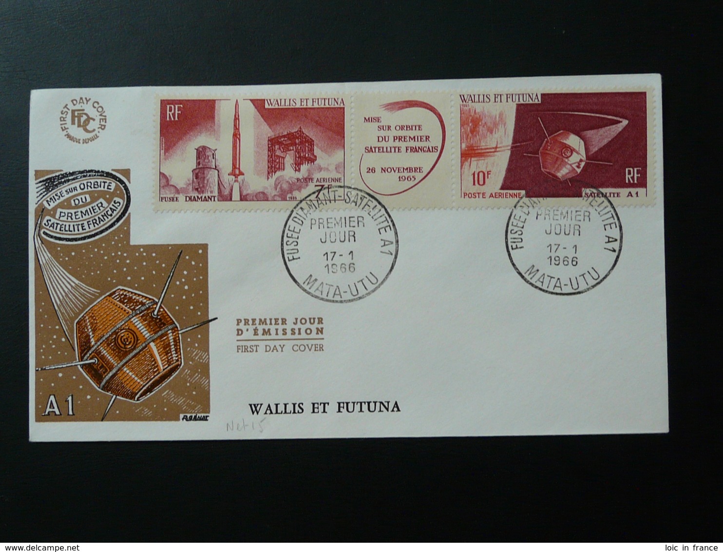 FDC Fusée Diamant Satellite A1 Wallis Et Futuna 1966 - Oceania