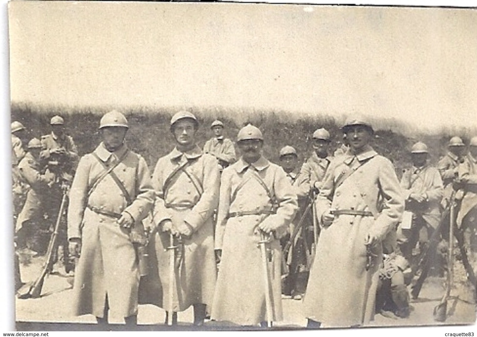 CERISY-GAILLY  SOMME  RENFORT AU 57-418 -1 AOUT 1916 -LIEUTENANT TRAVERSIE ET ASPIRANTS ...... Sepia - Guerre, Militaire