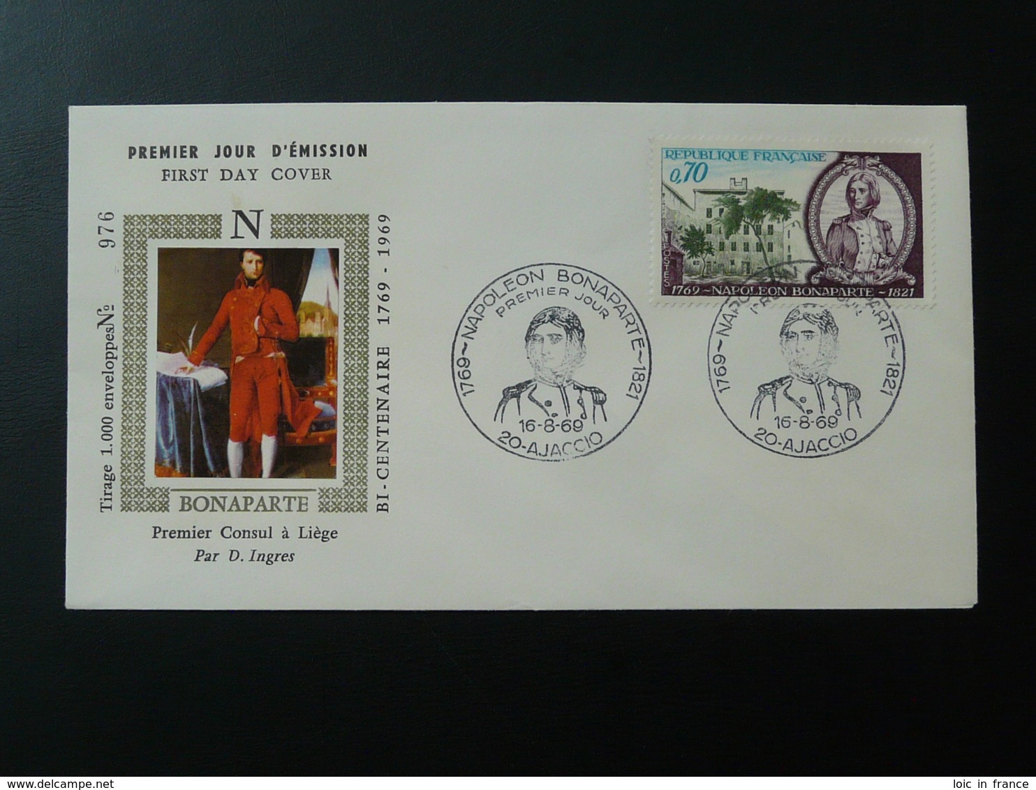 FDC Napoleon Bonaparte Ajaccio 20 Corse 1969 - Napoléon