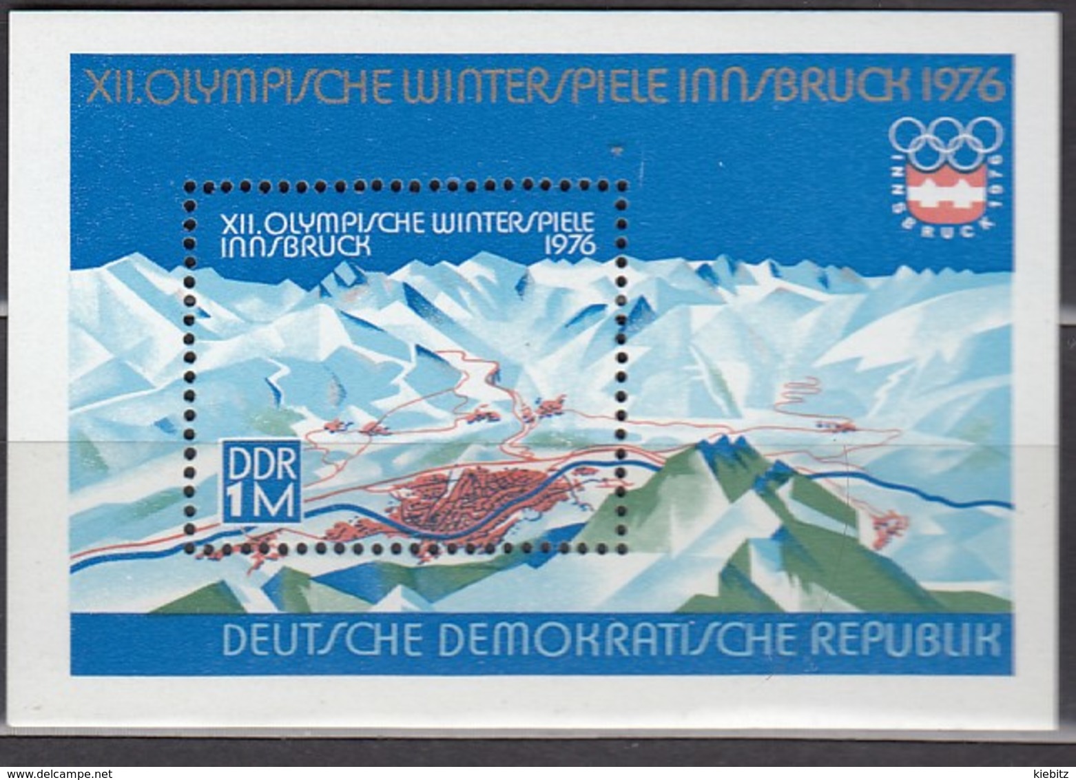 1976 INNSBRUCK - DDR - MiNr: 2105 Block 43 ** / MNH - Winter 1976: Innsbruck
