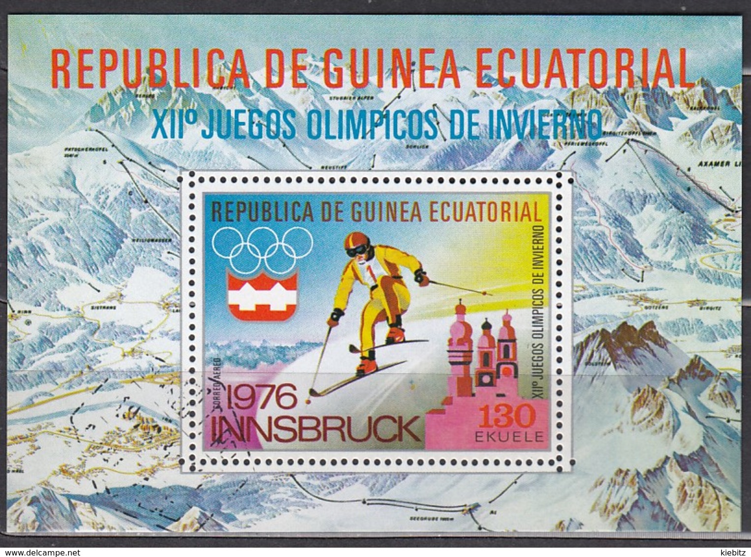 1976 INNSBRUCK - ÄquatGuinea - MiNr: 546 Block 159 - Winter 1976: Innsbruck