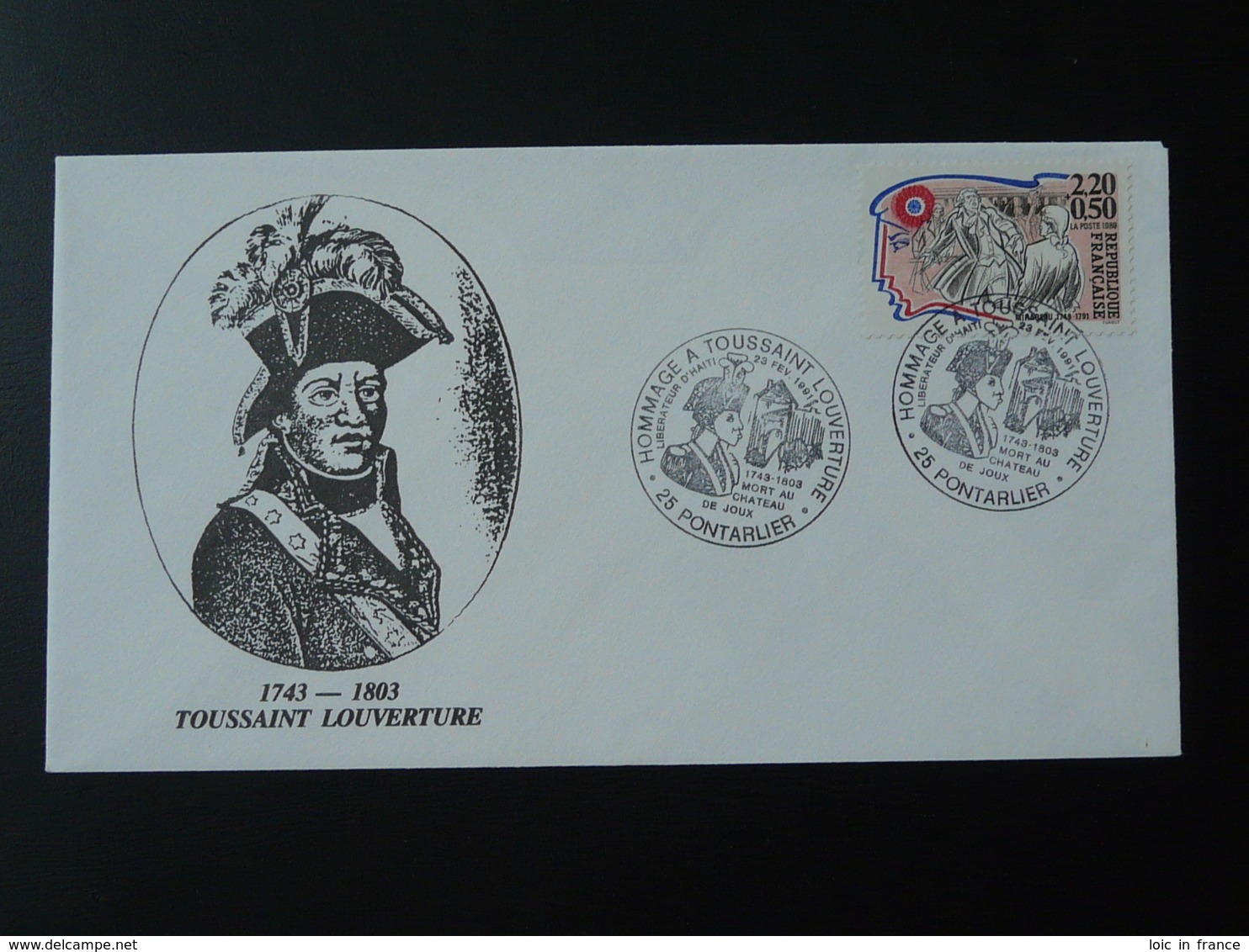 Lettre Cover Toussaint Louverture Revolution Haiti Pontarlier 25 Doubs 1991 - Covers & Documents