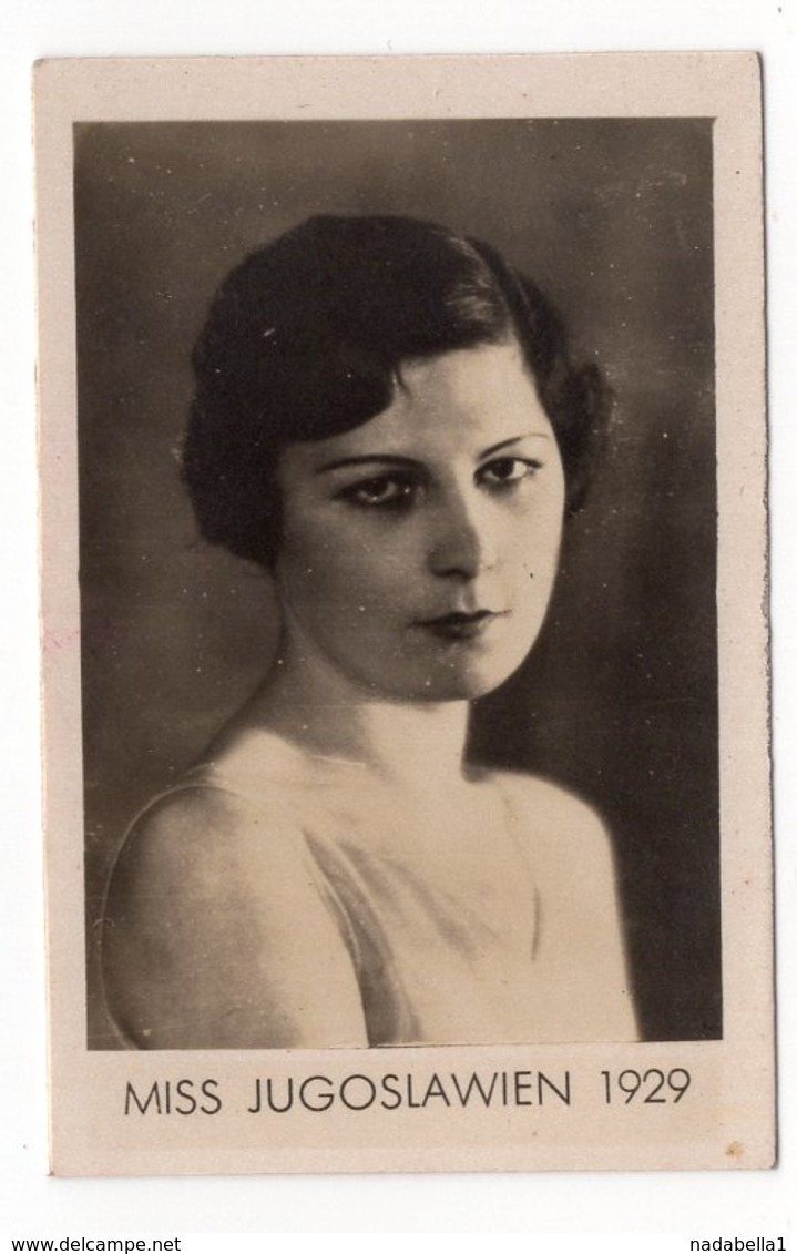 1929 GERMANY, DRESDEN, THE MOST BEAUTIFUL WOMEN OF THE WORLD, COLLECTABLE CARD, MISS YUGOSLAVIA - Werbeartikel