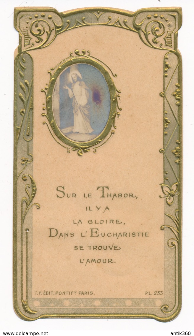 Image Pieuse Jésus Sur Le Thabor Art Nouveau Relief Dorures Photo Holy Card Santino - Devotion Images
