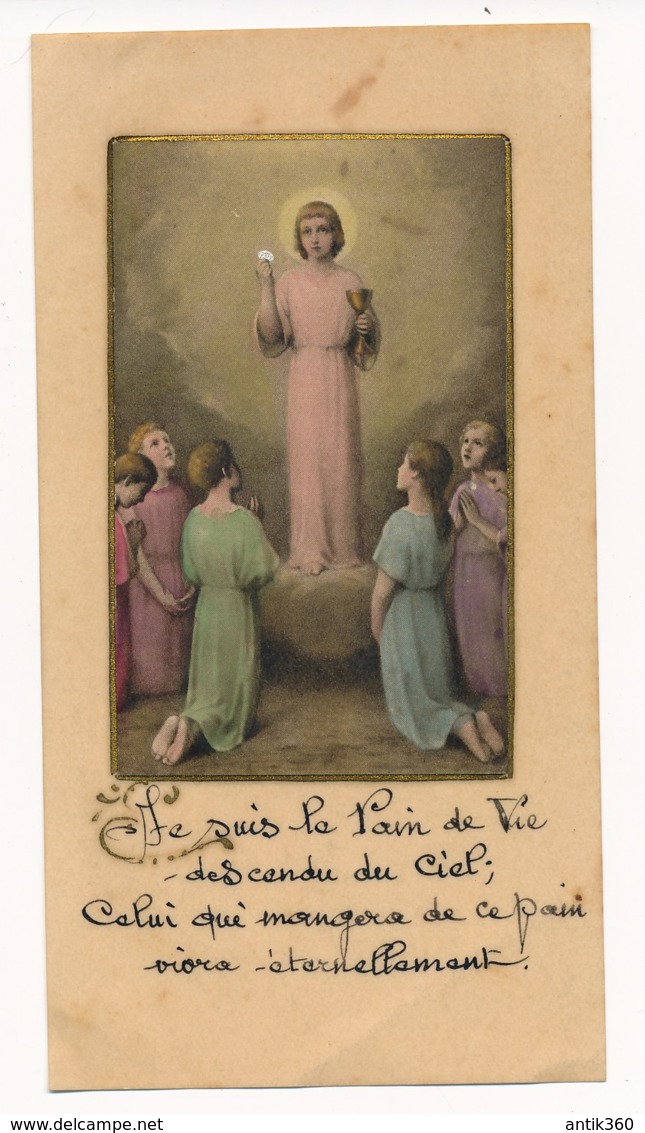 Image Pieuse Je Suis Le Pain De La Vie Souvenir De Communion Brissac 1937 Holy Card Santino - Devotion Images