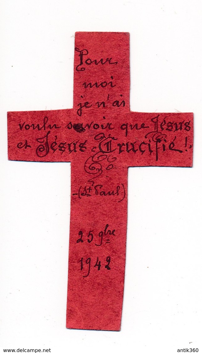 Image Pieuse Faite Main Jésus Crucifié 1942 Holy Card Santino - Devotion Images