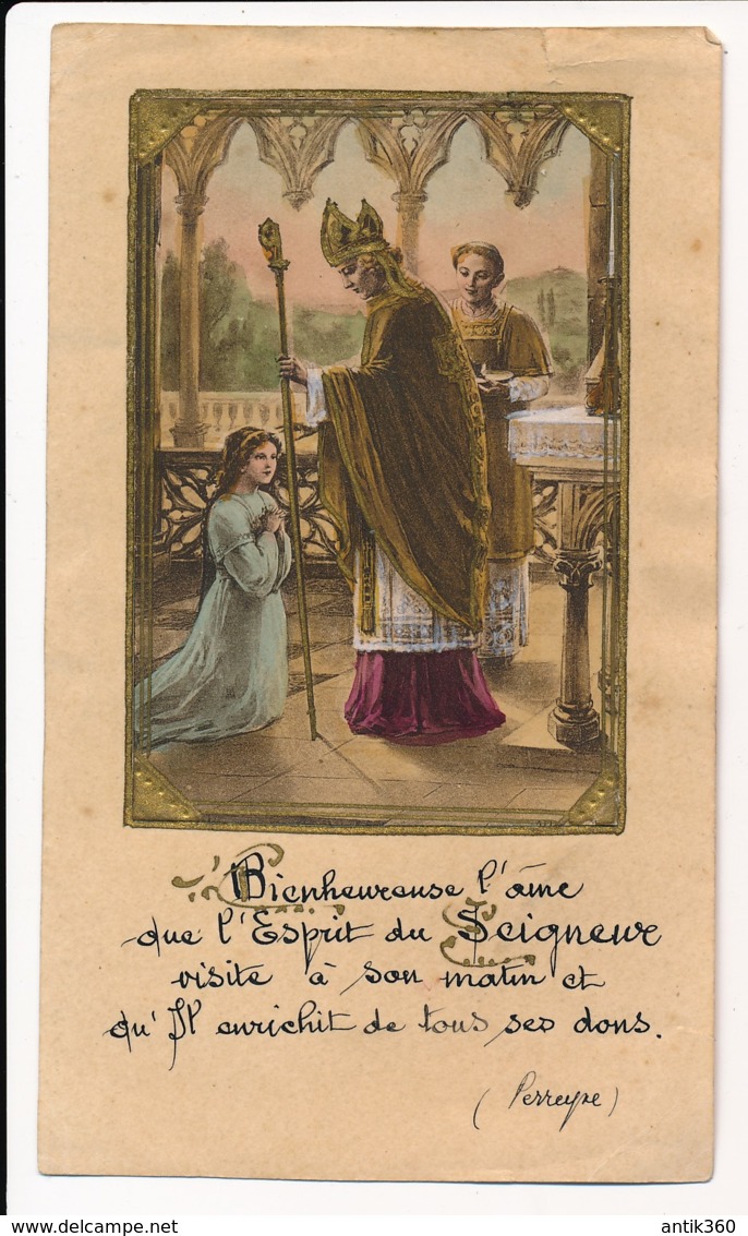 Image Pieuse Esprit Du Seigneur Souvenir De Communion Charcé (49) 1935 Holy Card Santino - Devotion Images