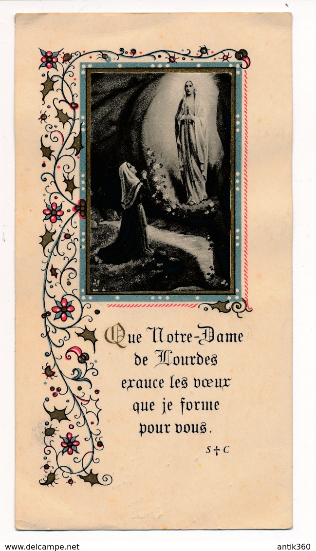 Image Pieuse Que Notre Dame De Lourdes Exauce Les Voeux Holy Card Santino - Devotion Images