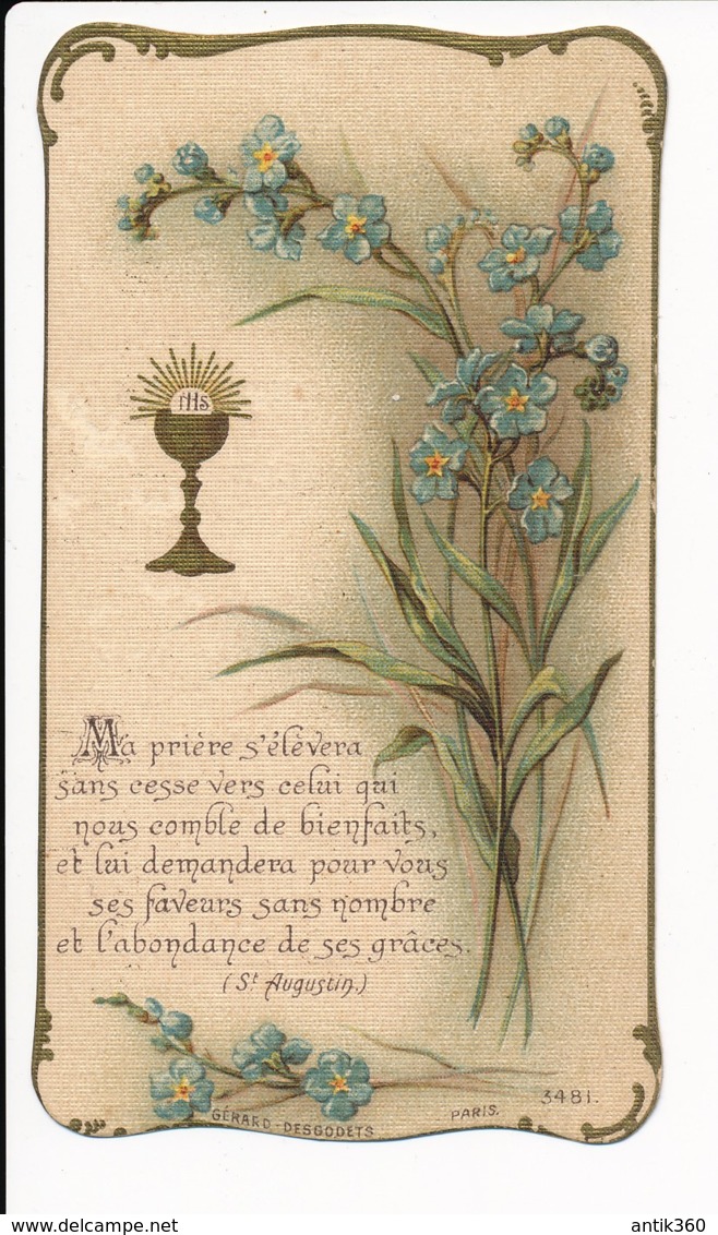 Image Pieuse Ma Prière S'élèvera Sans Cesse... Calice Communion 1914 Chromo Holy Card Santino Editeur GERARD DESGODETS - Devotion Images