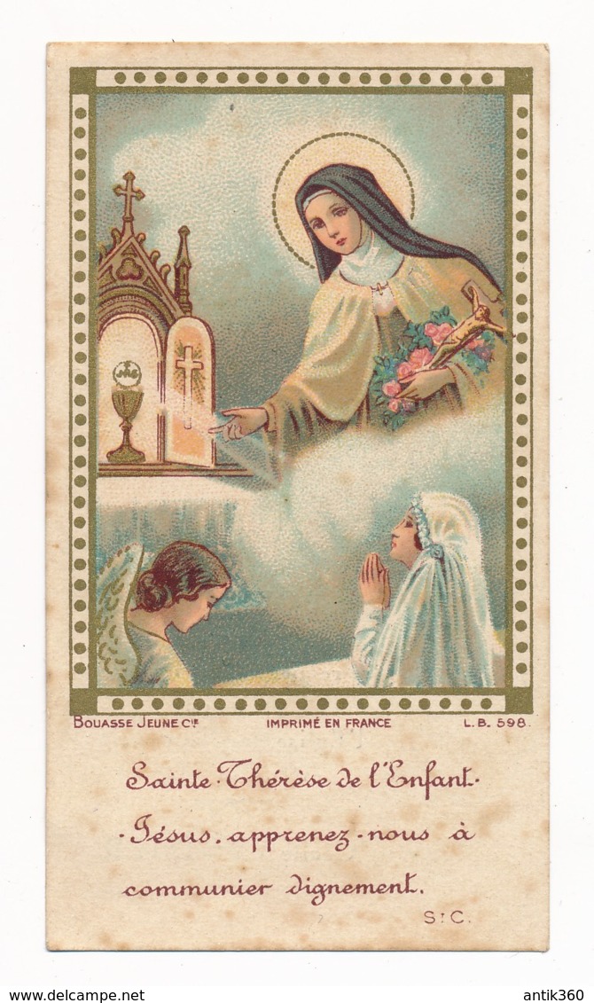Image Pieuse Holy Card Santino Editeur BOUASSE Jeune Sainte Thérèse De L'Enfant Jésus Lisieux - Devotion Images