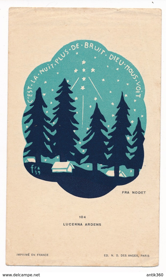 Image Pieuse Holy Card Santino Scoutisme Scout C'est La Nuit... Illustré Par FRA NODET - Santini