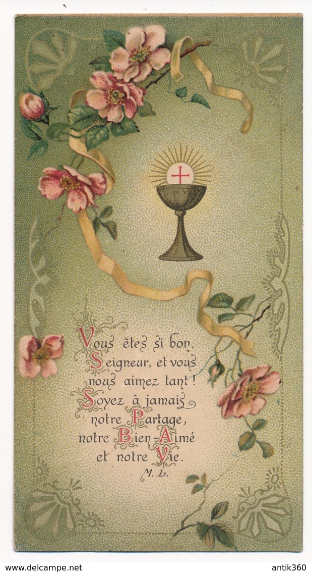 Image Pieuse Holy Card Santino Chromo Art Nouveau Calice Vous êtes Si Bon Seigneur - Devotion Images