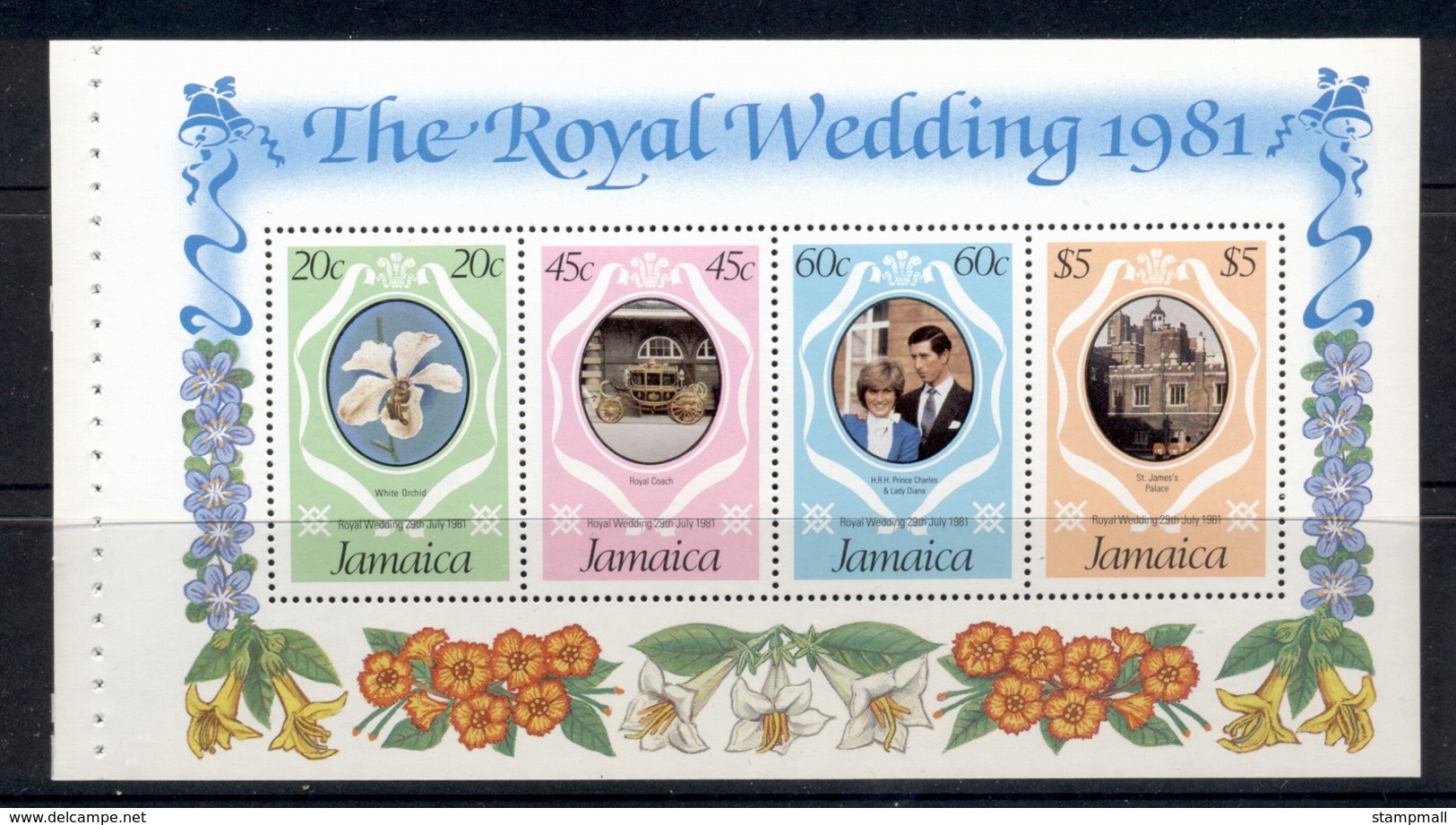 Jamaica 1981 Royal Wedding Charles & Diana MS MUH - Jamaica (1962-...)