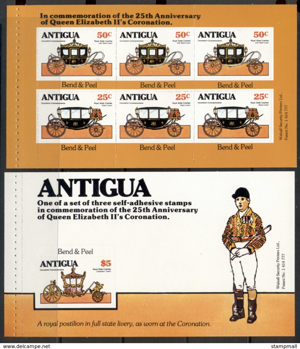 Antigua 1981 Royal Wedding Charles & Diana 2x P&S Booklet Panes MUH - Antigua And Barbuda (1981-...)