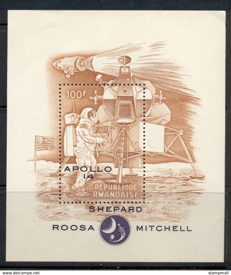 Rwanda 1970 First Man On The Moon, Apollo 14 Opts MS MNG - Unused Stamps