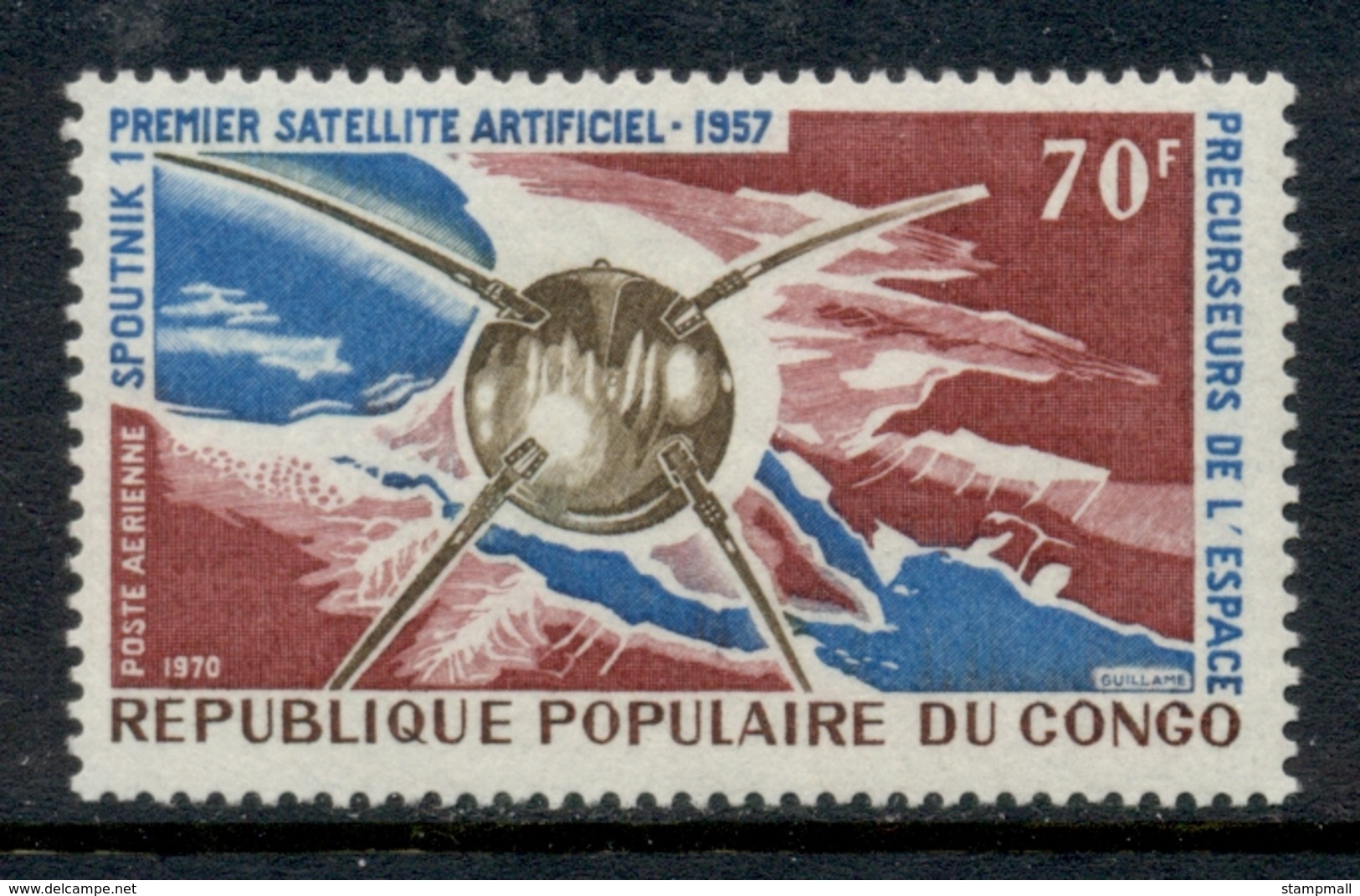 Congo 1970 Space Exploration Sputnik 1 70f MLH - Mint/hinged