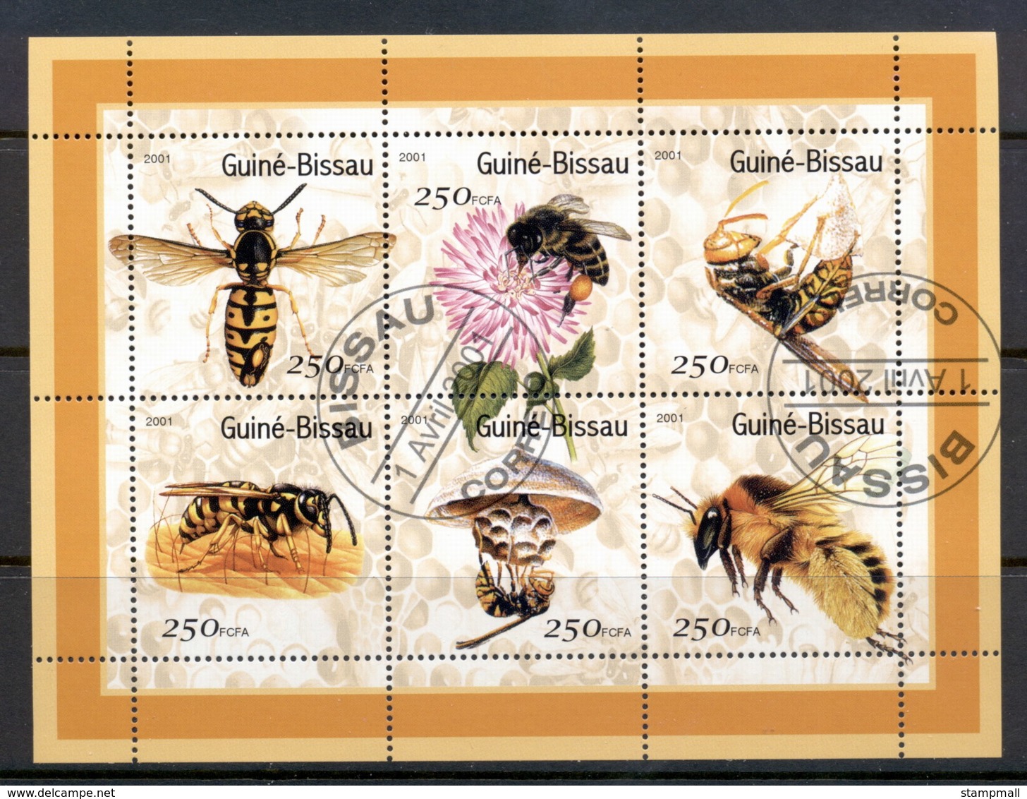 Guinea Bissau 2001 Insects, Bees MS CTO - Guinea-Bissau