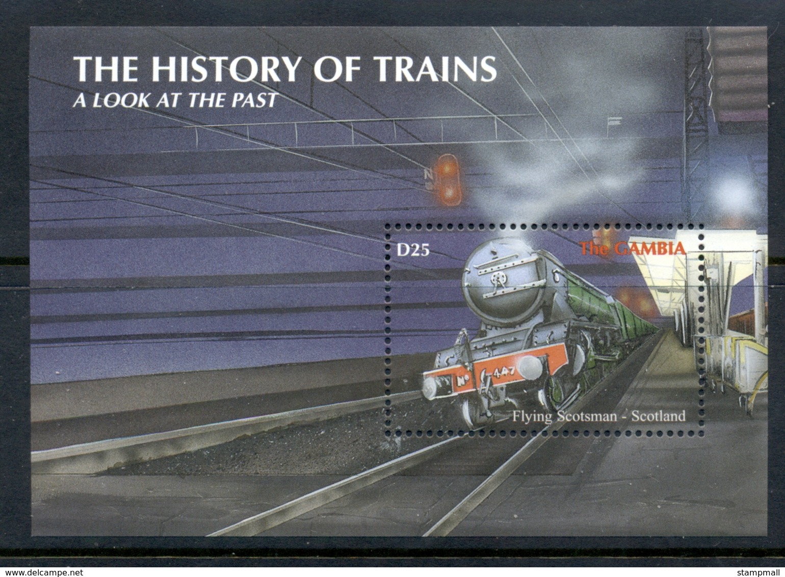 Gambia 2001 History Of Trains , Flying Scotsman MS MUH - Gambia (1965-...)