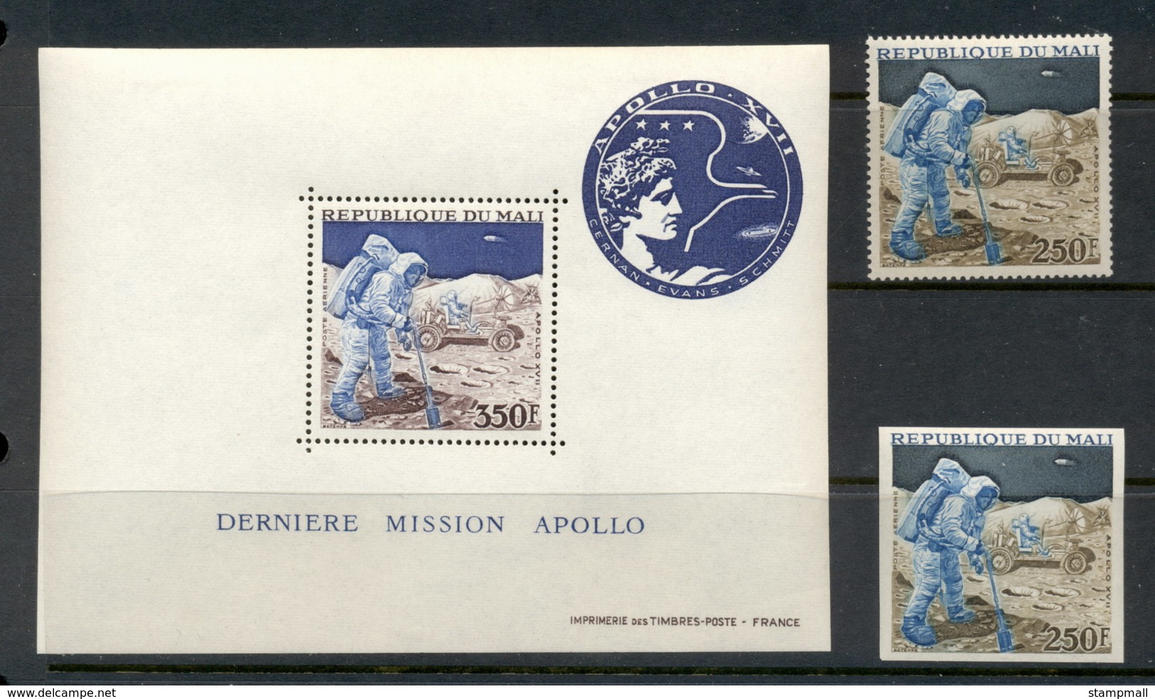 Mali 1973 Apollo 17 Moon Mission + MS + IMPERF MUH - Mali (1959-...)