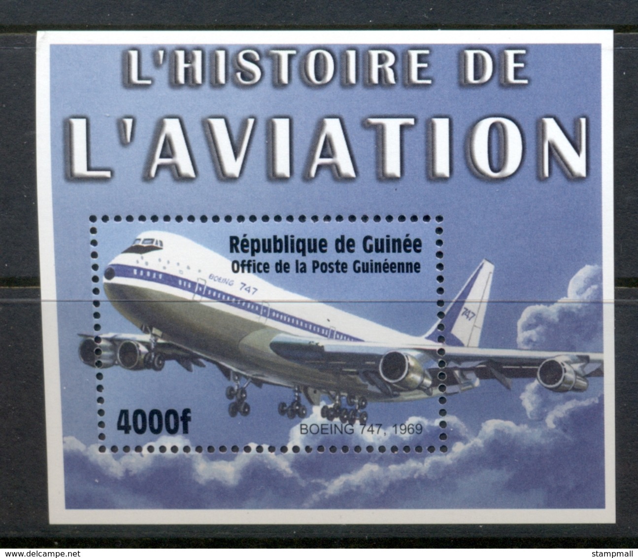 Guinea 2002 History Of Aviation Boeing 747 MS MUH - Guinea (1958-...)