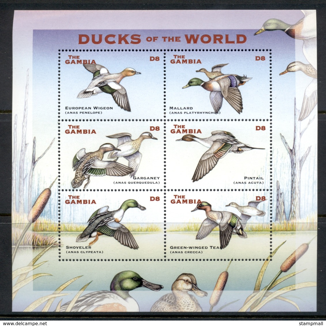 Gambia 2001 Ducks Of The World Sheetlet MUH - Gambia (1965-...)
