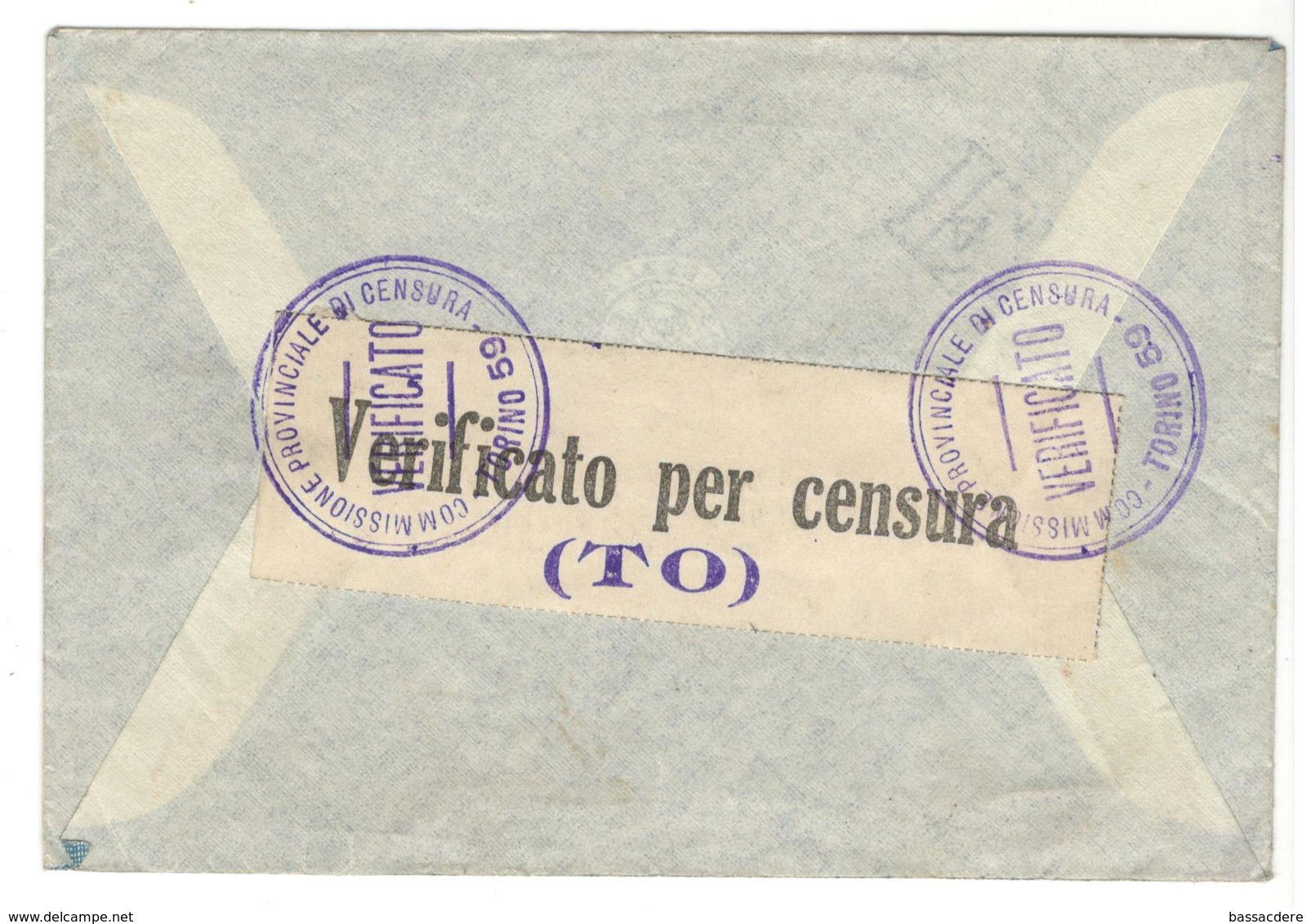 18138 - COMMISSION DI CENSURA TORINO  59 - Storia Postale