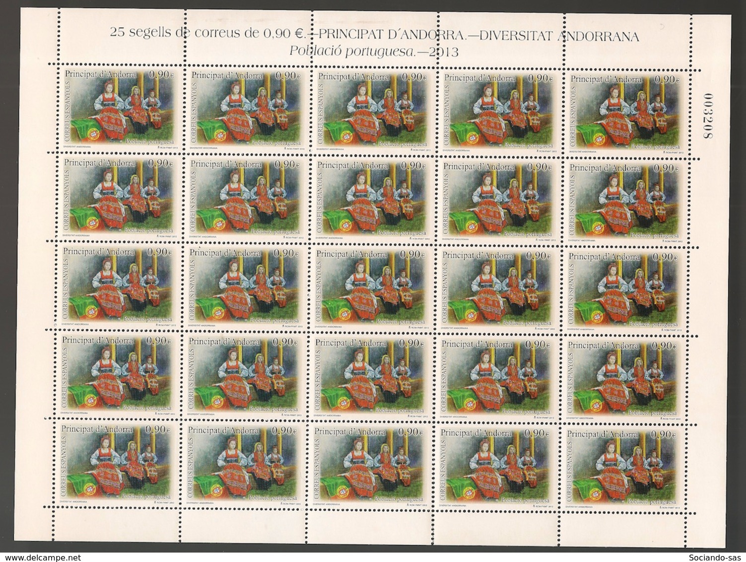 Andorra - 2013 - N°Yv. 392 - Costumes Traditionnels - Feuille / Complete Sheet - Neuf Luxe ** / MNH / Postfrisch - Unused Stamps