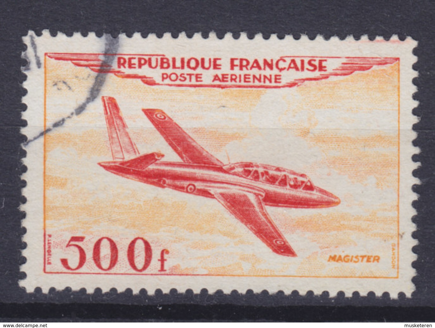 France 1954 Mi. 989   500 Fr. Flugzeug Aeroplane Fouga 'Magister' Düsen-Schulungs-flugzeug - Gebraucht