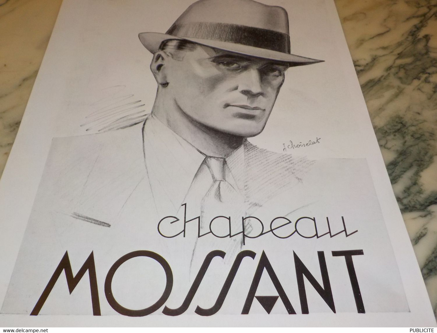 ANCIENNE   PUBLICITE CHAPEAU MOSSANT 1933 - Autres & Non Classés