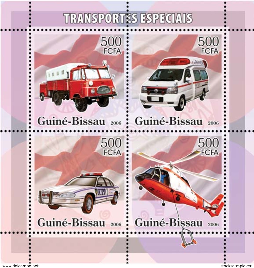 Guinea Bissau 2006 Special Transport (Fire Engine, Ambulance, Police) - Guinea-Bissau
