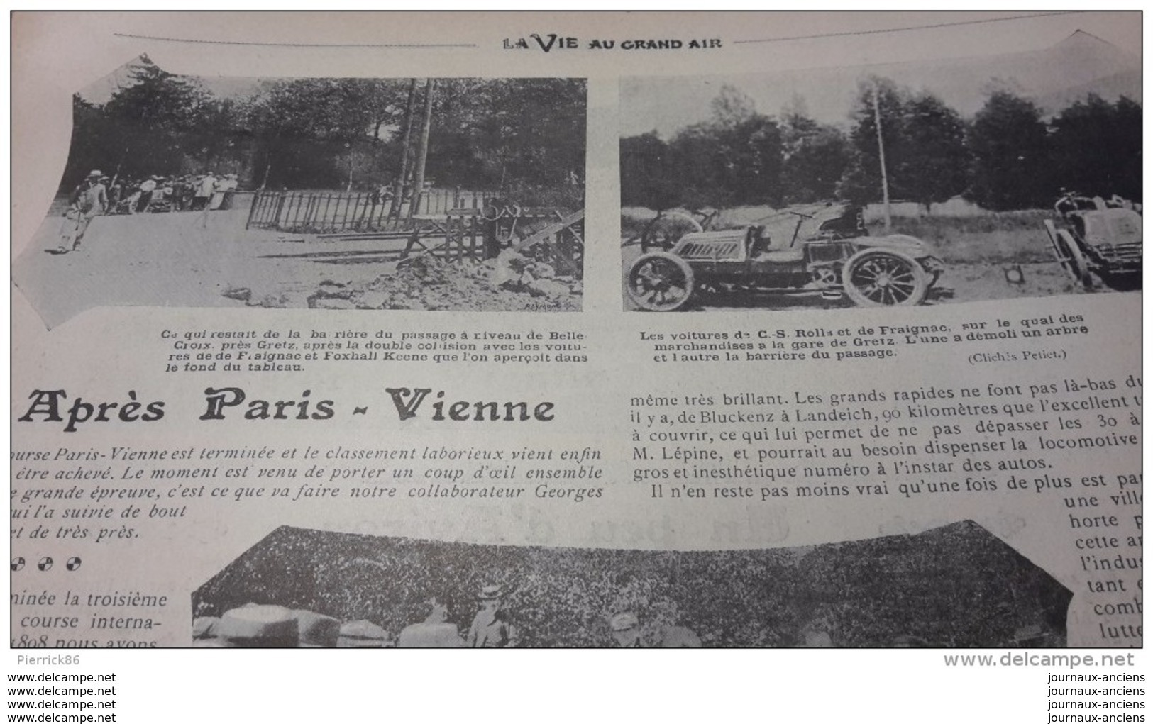 1902 AUTOMOBILE - APRÉS PARIS VIENNE - L'ECURIE RENAULT - GIRARDOT NOGENT SUR SEINE - Autres & Non Classés