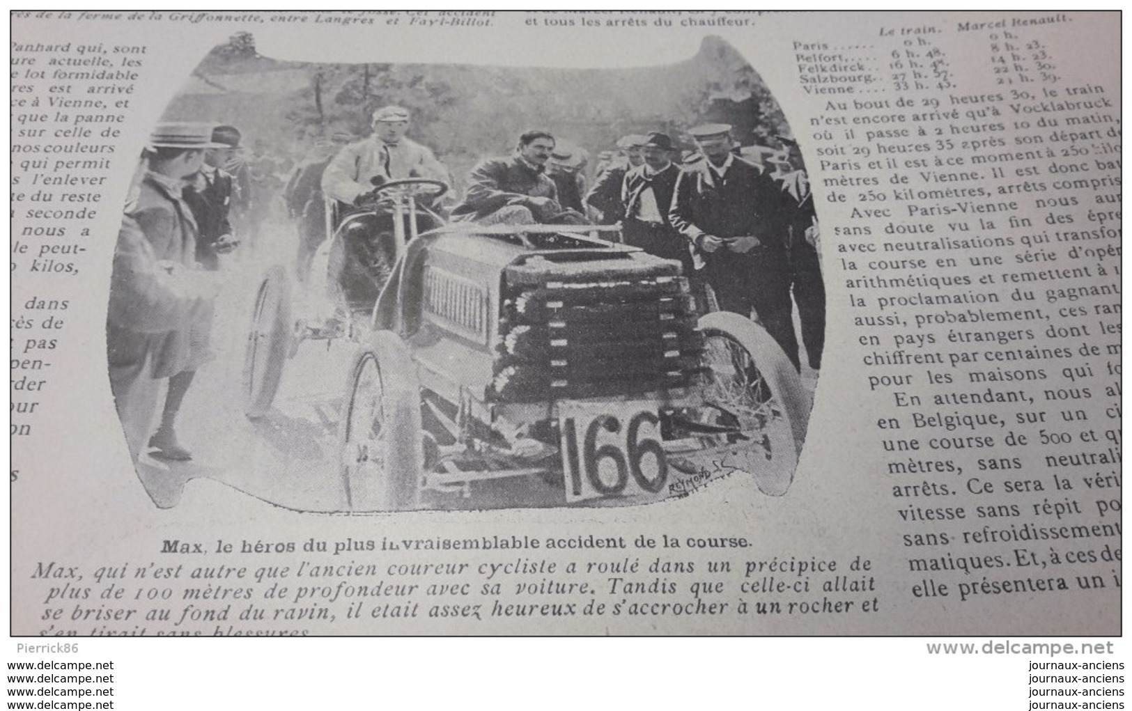 1902 AUTOMOBILE - APRÉS PARIS VIENNE - L'ECURIE RENAULT - GIRARDOT NOGENT SUR SEINE - Autres & Non Classés