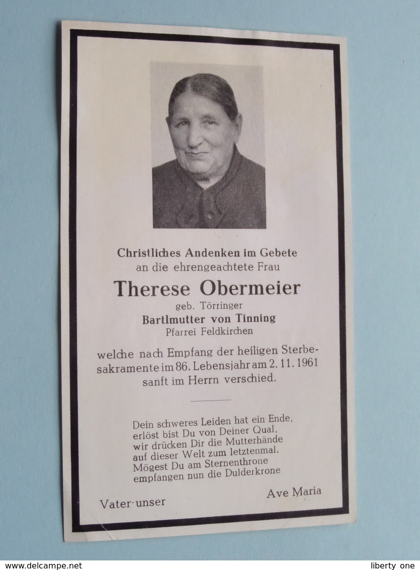 Therese OBERMEIER Bartlmutter Von Tinning > 2.11.1961 > 86 Jahren Alt ( Zie / Voir Photo ) Deutschland ! - Décès