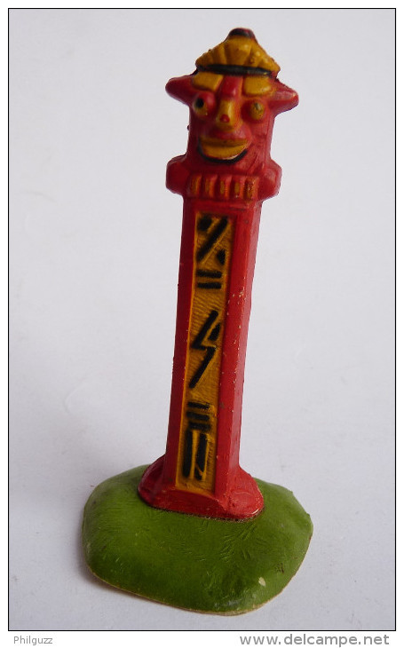 FIGURINE CLAIRET -  INDIEN TOTEM   Rouge ACC11  Complet Avec Socle - Militaires