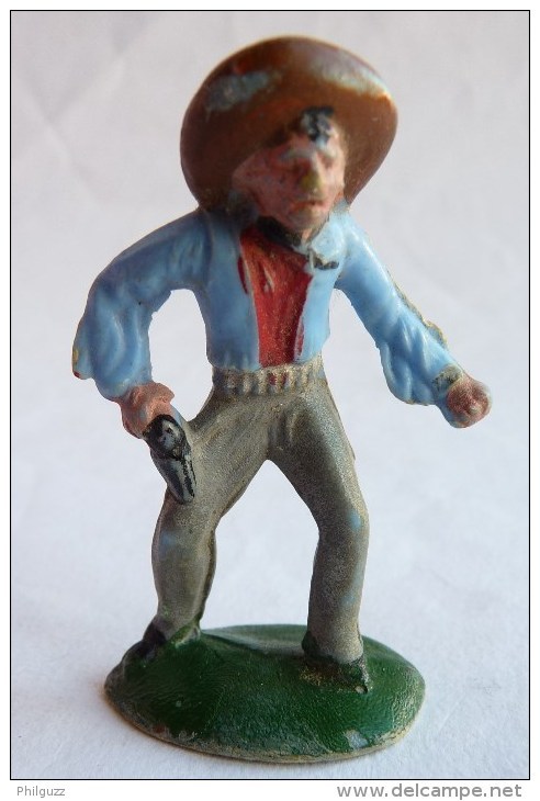 Figurine CYRNOS Far West MEXICAIN MEX 10 Dégainant (2) Bleu 50's Pas Starlux Clairet - Militaires