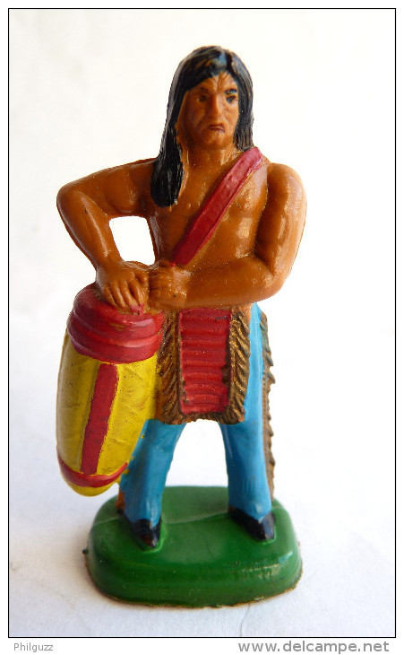 FIGURINE CLAIRET - INDIEN 1 Ind3  14 Joueur De Tam Tam Incomplet (2) - Militaires