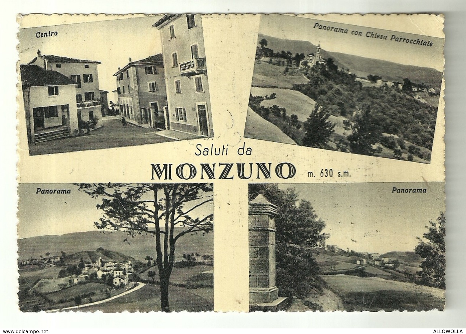 4073 "SALUTI DA MONZUNO M. 630 S.m."4 VEDUTE   CART. POST. ORIG. SPED.1954 - Saluti Da.../ Gruss Aus...