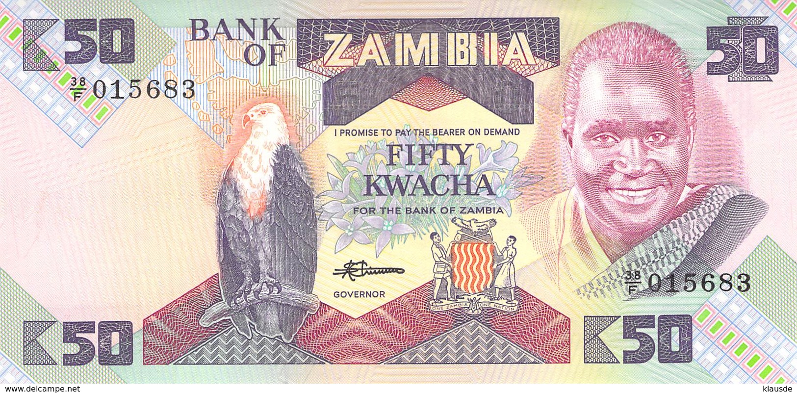 50 Kwacha Banknote Bank Of Zambia UNC - Zambia