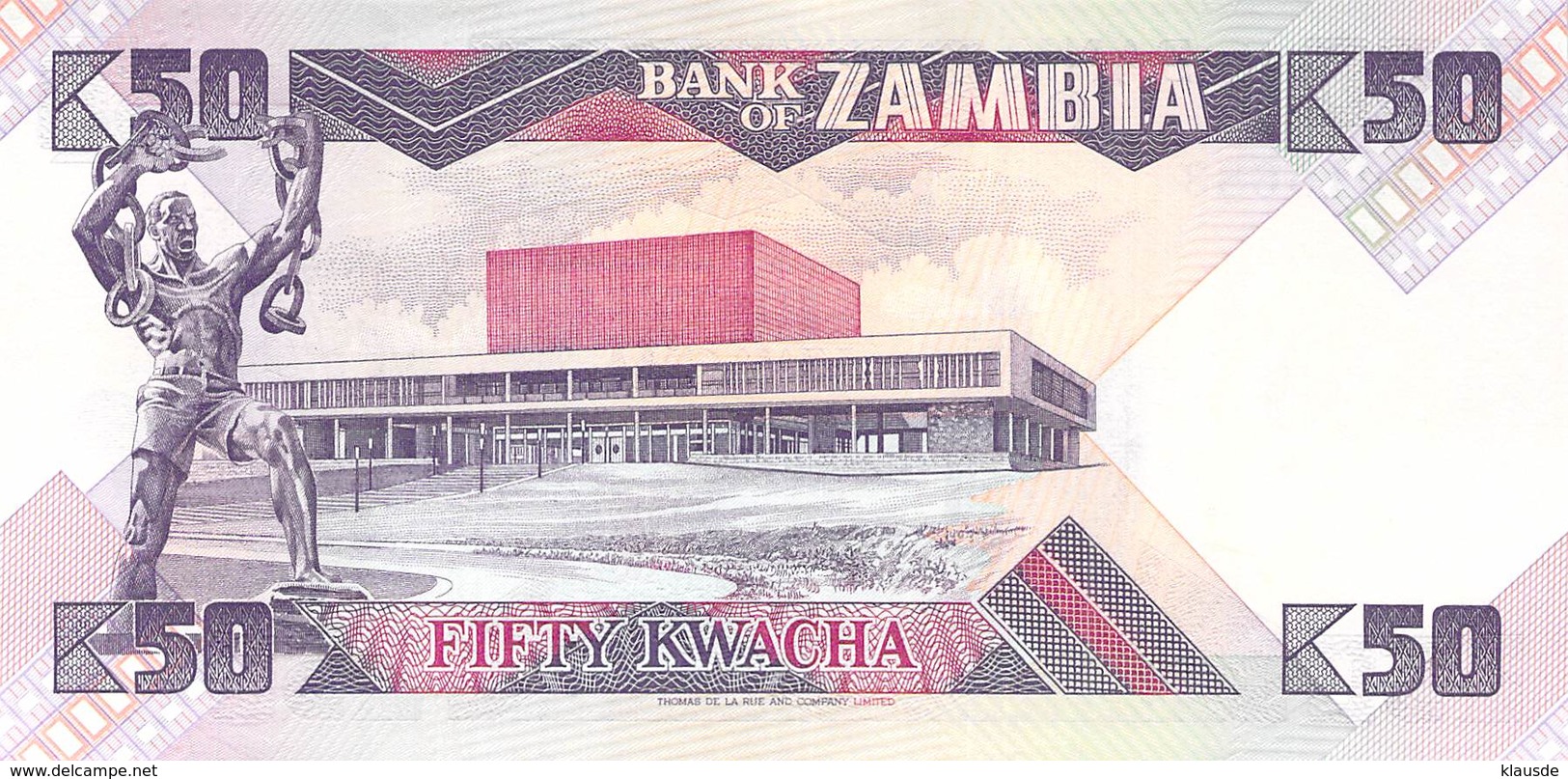 50 Kwacha Banknote Bank Of Zambia UNC - Zambia