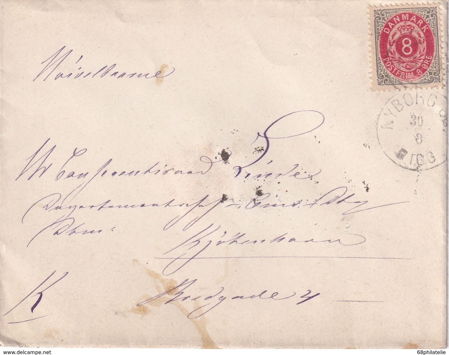 DANEMARK 1879 LETTRE DE NYBORG - Briefe U. Dokumente